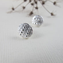 Load image into Gallery viewer, Sea urchin imprinted earring studs from Middle Beach, Tofino - Swallow Jewellery