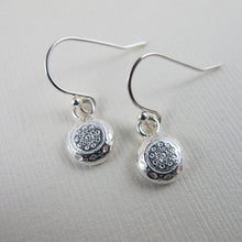 Load image into Gallery viewer, 1920's vintage button imprinted dangle earrings - Swallow Jewellery