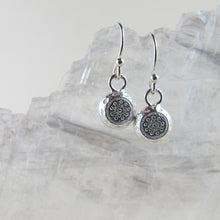 Load image into Gallery viewer, 1920's vintage button imprinted dangle earrings - Swallow Jewellery