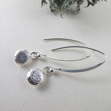 Load image into Gallery viewer, 1920's vintage button imprinted dangle earrings - Swallow Jewellery