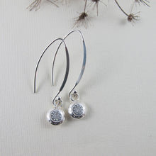 Load image into Gallery viewer, 1920's vintage button imprinted dangle earrings - Swallow Jewellery