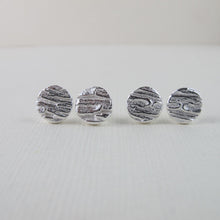 Load image into Gallery viewer, Arbutus bark imprinted earring studs from Galiano Island, BC - Swallow Jewellery