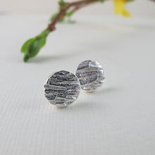 Load image into Gallery viewer, Arbutus bark imprinted earring studs from Galiano Island, BC - Swallow Jewellery