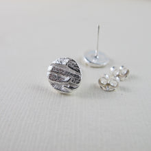 Load image into Gallery viewer, Arbutus bark imprinted earring studs from Galiano Island, BC - Swallow Jewellery