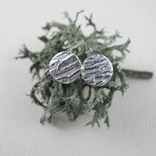Load image into Gallery viewer, Arbutus bark imprinted earring studs from Galiano Island, BC - Swallow Jewellery