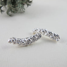 Load image into Gallery viewer, Salt Cedar flower imprinted ear climbers from Victoria, BC - Swallow Jewellery