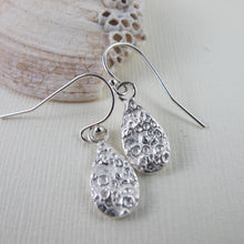 Load image into Gallery viewer, Barnacle imprinted dangle earrings from Kin Beach, Vancouver Island - Swallow Jewellery
