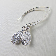 Load image into Gallery viewer, Barnacle imprinted dangle earrings from Kin Beach, Vancouver Island - Swallow Jewellery