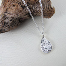 Load image into Gallery viewer, Driftwood imprinted necklace from Mystic Beach, Vancouver Island - Swallow Jewellery