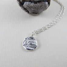 Load image into Gallery viewer, Douglas Fir tree bark imprinted short necklace from Victoria, BC - Swallow Jewellery
