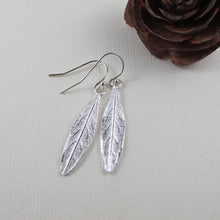Load image into Gallery viewer, Willow leaf imprinted earrings from Galiano Island, BC - Swallow Jewellery