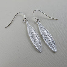 Load image into Gallery viewer, Willow leaf imprinted earrings from Galiano Island, BC - Swallow Jewellery