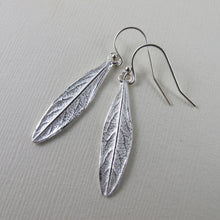 Load image into Gallery viewer, Willow leaf imprinted earrings from Galiano Island, BC - Swallow Jewellery