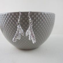 Load image into Gallery viewer, Cedar leaf imprinted earrings from Victoria, BC - Swallow Jewellery