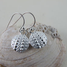 Load image into Gallery viewer, Sea urchin imprinted dangle earrings from Middle Beach, Tofino - Swallow Jewellery