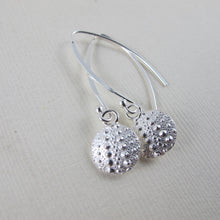 Load image into Gallery viewer, Sea urchin imprinted dangle earrings from Middle Beach, Tofino - Swallow Jewellery