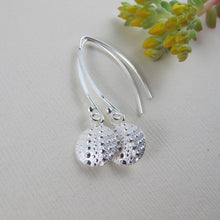 Load image into Gallery viewer, Sea urchin imprinted dangle earrings from Middle Beach, Tofino - Swallow Jewellery