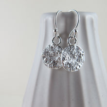 Load image into Gallery viewer, Barnacle imprinted dangle earrings from Kin Beach, Vancouver Island - Swallow Jewellery