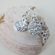 Load image into Gallery viewer, Barnacle imprinted dangle earrings from Kin Beach, Vancouver Island - Swallow Jewellery