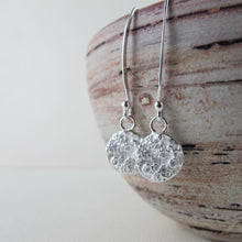Load image into Gallery viewer, Barnacle imprinted dangle earrings from Kin Beach, Vancouver Island - Swallow Jewellery