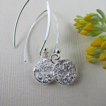 Load image into Gallery viewer, Barnacle imprinted dangle earrings from Kin Beach, Vancouver Island - Swallow Jewellery