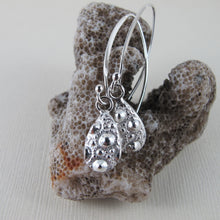 Load image into Gallery viewer, Sea urchin imprinted dangle earrings from MacKenzie Beach, Tofino - Swallow Jewellery