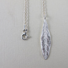 Load image into Gallery viewer, Willow leaf imprinted short necklace from Galiano Island, BC - Swallow Jewellery