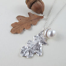 Load image into Gallery viewer, Oak leaf and acorn necklace from Victoria, BC - Swallow Jewellery