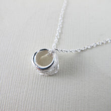 Load image into Gallery viewer, Driftwood imprinted infinity bead necklace from Mystic Beach, Vancouver Island - Swallow Jewellery