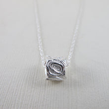 Load image into Gallery viewer, Driftwood imprinted infinity bead necklace from Mystic Beach, Vancouver Island - Swallow Jewellery