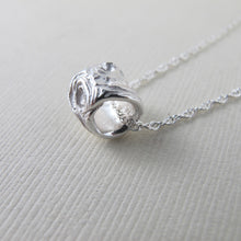 Load image into Gallery viewer, Driftwood imprinted infinity bead necklace from Mystic Beach, Vancouver Island - Swallow Jewellery