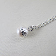 Load image into Gallery viewer, Acorn necklace with freshwater pearl from Victoria, BC - Swallow Jewellery