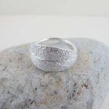 Load image into Gallery viewer, Sage leaf imprinted ring from Victoria, BC by Swallow Jewellery