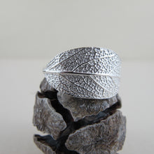 Load image into Gallery viewer, Sage leaf imprinted ring from Victoria, BC by Swallow Jewellery