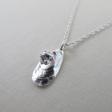 Load image into Gallery viewer, Mini mussel shell imprinted short necklace from Cox Bay, Tofino by Swallow Jewellery