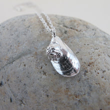 Load image into Gallery viewer, Mini mussel shell imprinted short necklace from Cox Bay, Tofino by Swallow Jewellery