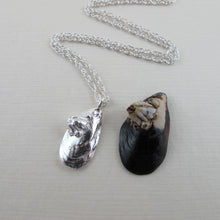 Load image into Gallery viewer, Mini mussel shell imprinted short necklace from Cox Bay, Tofino by Swallow Jewellery