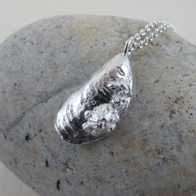 Load image into Gallery viewer, Mussel shell imprinted long necklace from Cox Bay, Tofino by Swallow Jewellery