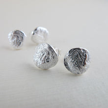 Load image into Gallery viewer, Driftwood imprinted earring studs from Burgoyne Bay, Saltspring Island