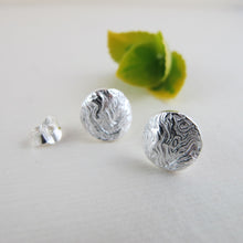 Load image into Gallery viewer, Driftwood imprinted earring studs from Burgoyne Bay, Saltspring Island