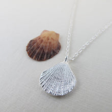Load image into Gallery viewer, Mini scallop shell imprinted necklace from Chesterman Beach, Tofino