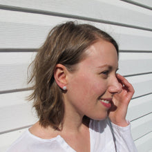 Load image into Gallery viewer, Whale bone imprinted earring studs from Victoria, BC - Swallow Jewellery