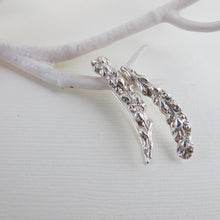 Load image into Gallery viewer, Salt Cedar flower imprinted ear climbers from Victoria, BC - Swallow Jewellery