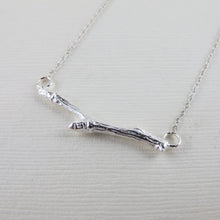 Load image into Gallery viewer, Twig imprinted bar necklace from Victoria, BC - Swallow Jewellery