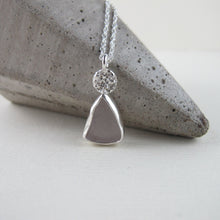 Load image into Gallery viewer, Whale bone imprinted necklace with sea glass from Victoria, BC - Swallow Jewellery