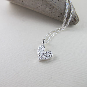 Coral imprinted heart necklace from Tofino, BC - Swallow Jewellery