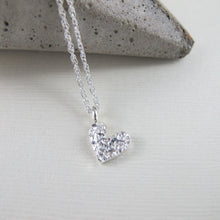 Load image into Gallery viewer, Whale bone imprinted heart necklace from Victoria, BC - Swallow Jewellery