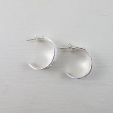 Load image into Gallery viewer, Willow leaf imprinted hoop earrings from Galiano Island, BC - Swallow Jewellery