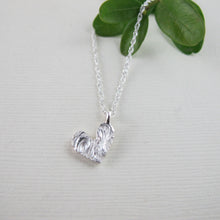 Load image into Gallery viewer, Driftwood imprinted heart necklace from Mystic Beach, BC - Swallow Jewellery