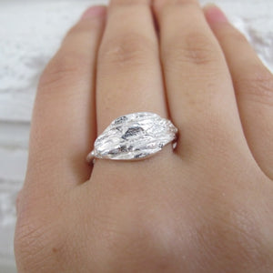 Douglas Fir tree bark imprinted ring from Victoria, BC - Swallow Jewellery